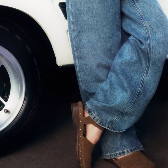 ZARA SPLIT LEATHER CLOGS - SIZE 6.5 (EUR 37) - Picture 4 of 8